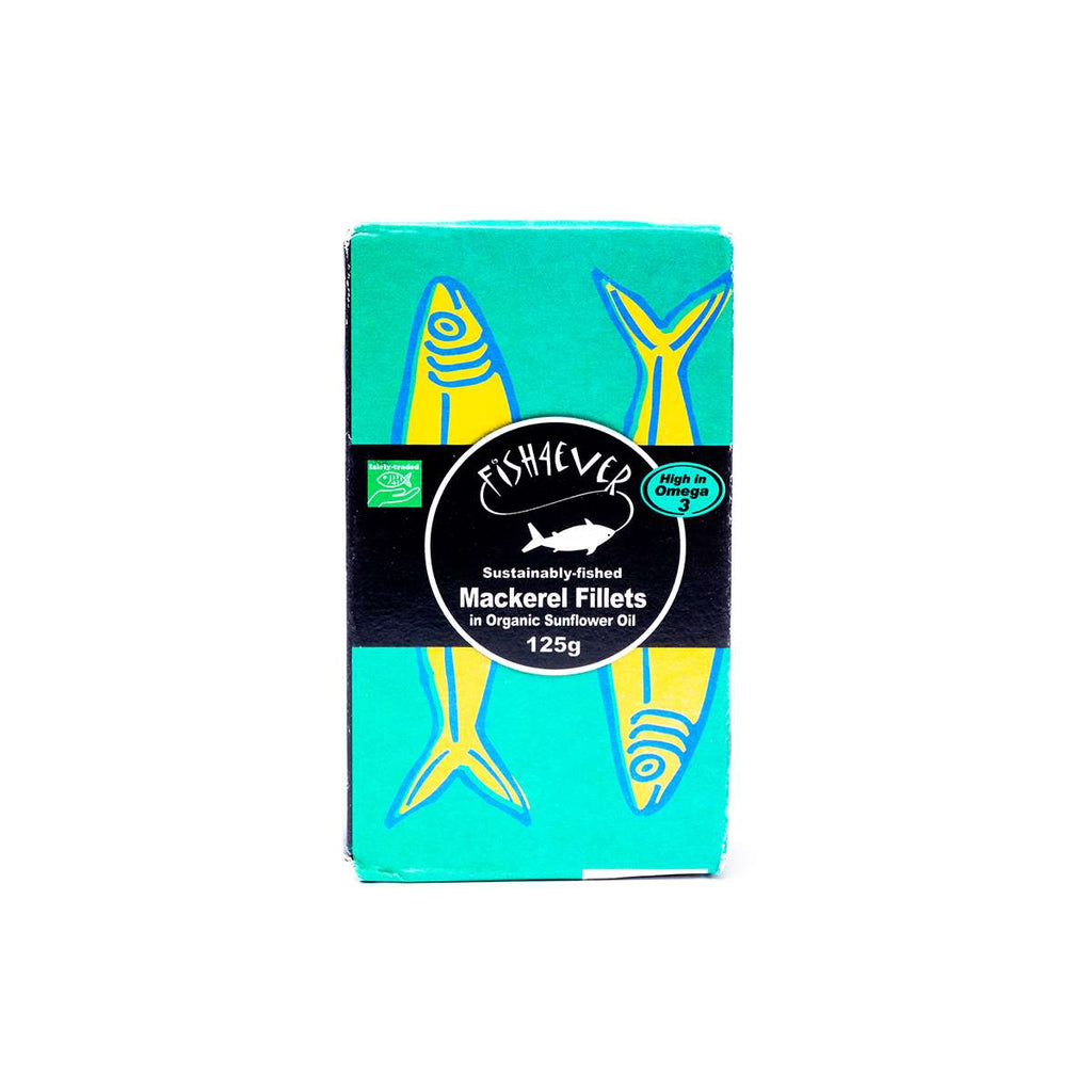 Fish4ever Mackerel fillets in org sunflower oil - 125g