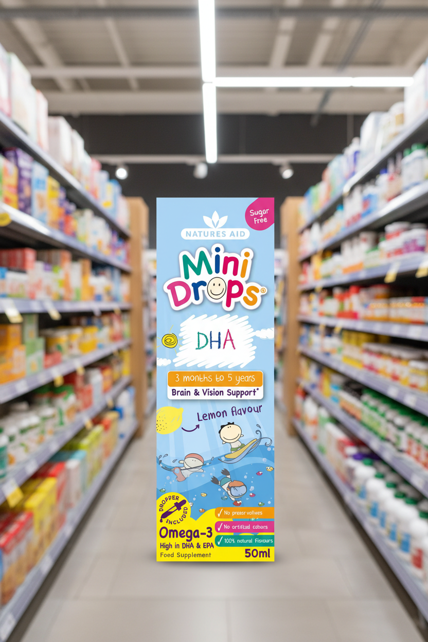 Natures Aid Mini Drops Omega-3 DHA - 50ml