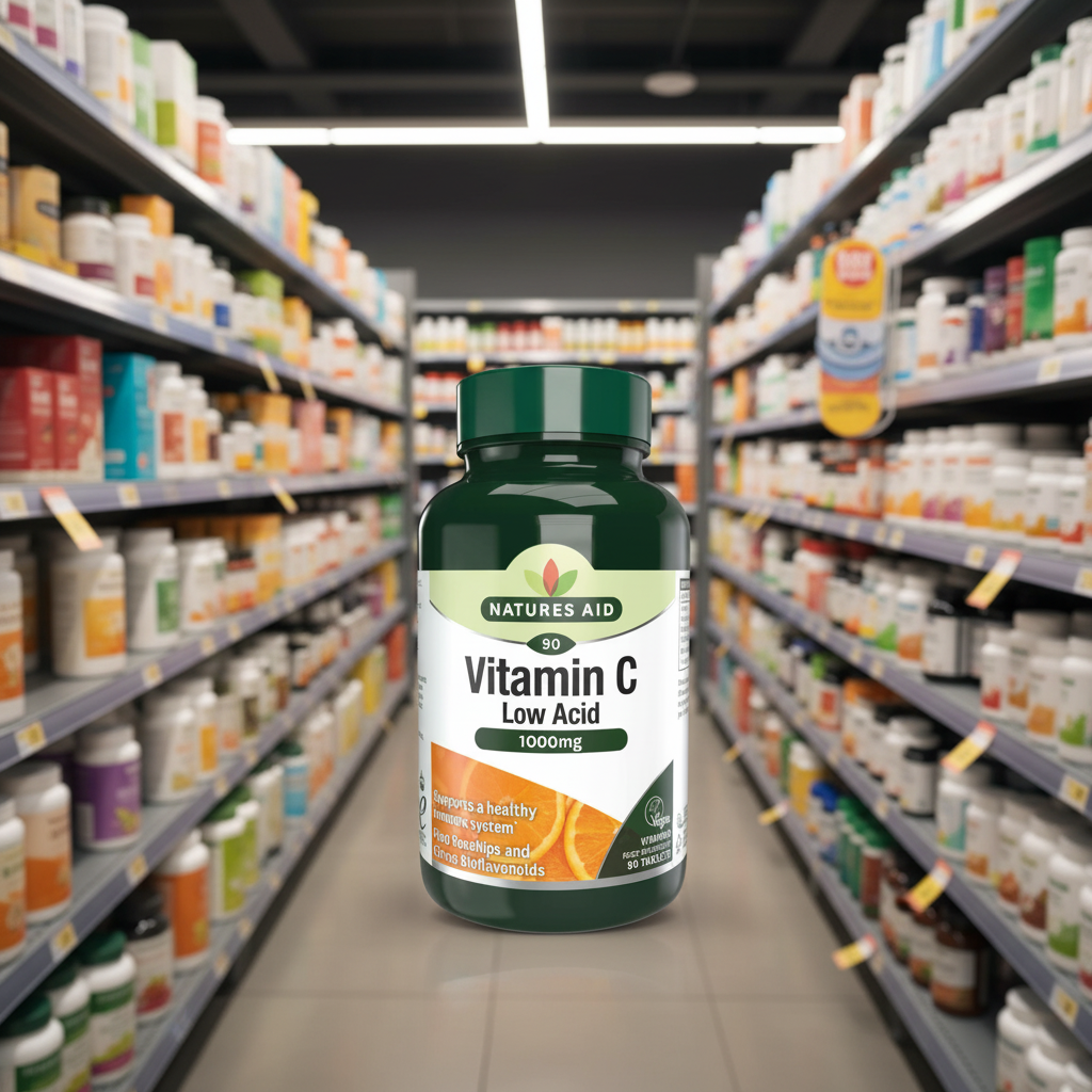 Natures Aid Vit C 1000mg Low Acid - 90tabs