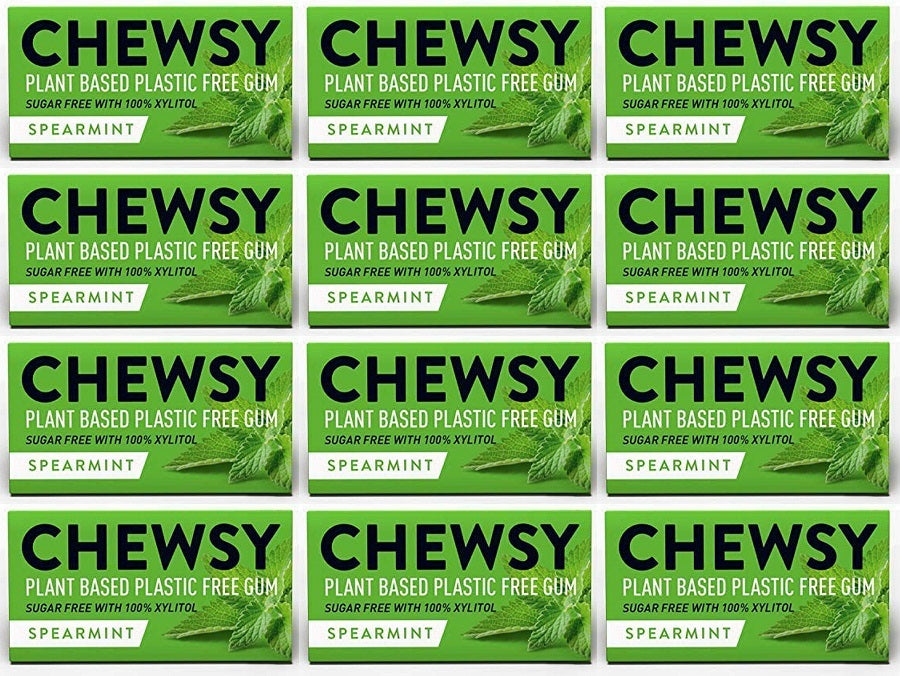 12 x Chewsy Spearmint Plastic Free Gum - 15g