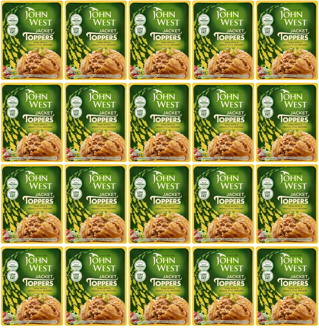 20 x John West Jacket Toppers Tuna With A French Style Dressing 85G
