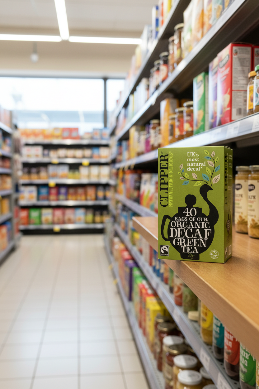 Clipper Fairtrade Organic Decaf Green Tea Bags - 80g