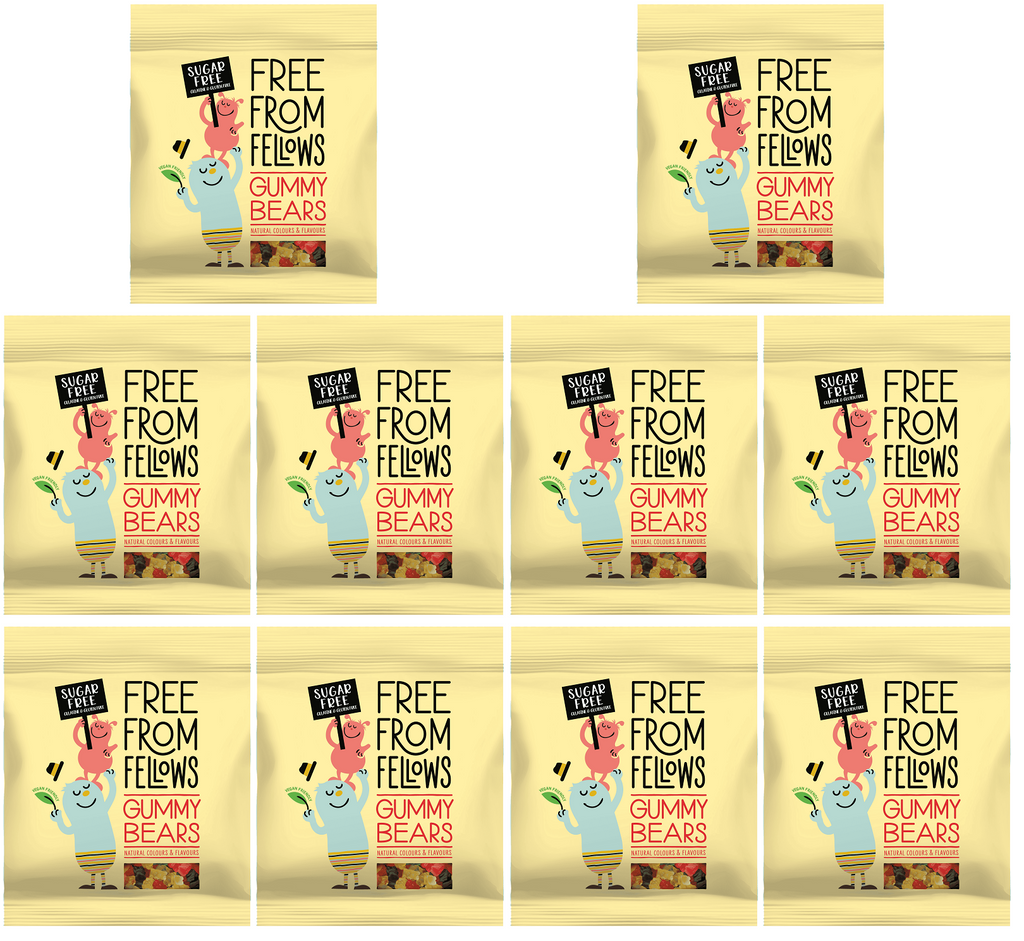 10 x Free From Fellows Gummy Bears - 100g