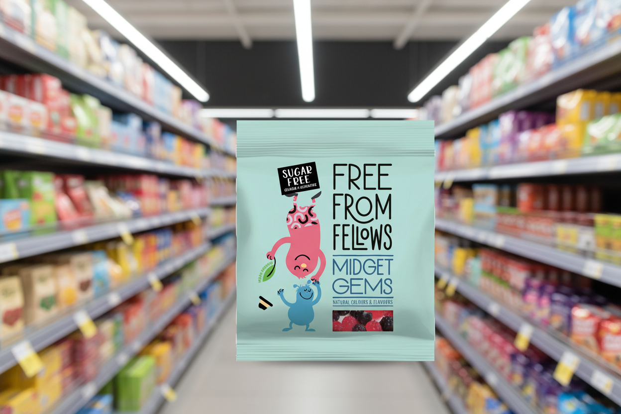 10 x Free From Fellows Midget Gems - 100g