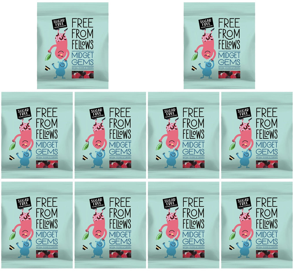 10 x Free From Fellows Midget Gems - 100g