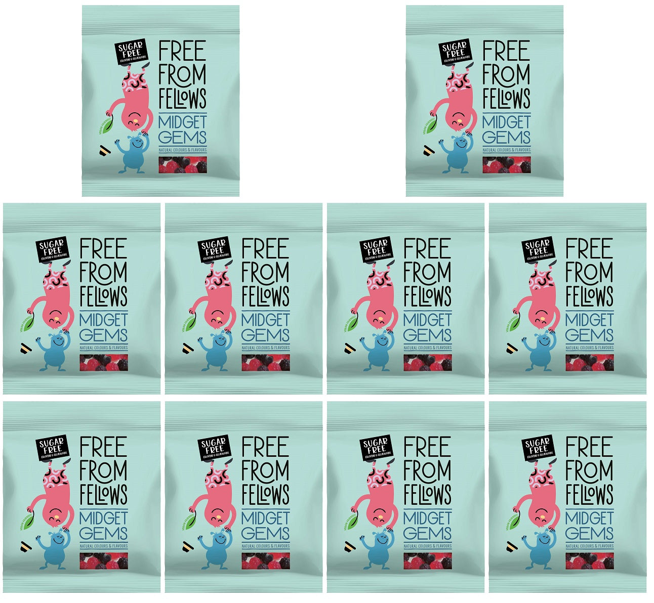10 x Free From Fellows Midget Gems - 100g