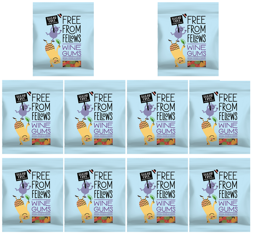 10 x Free From Fellows Wine Gums - 100g