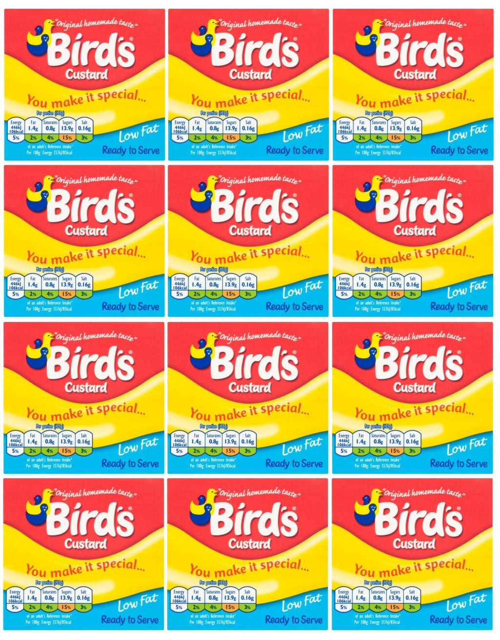 12 x Bird's Custard Carton 500G
