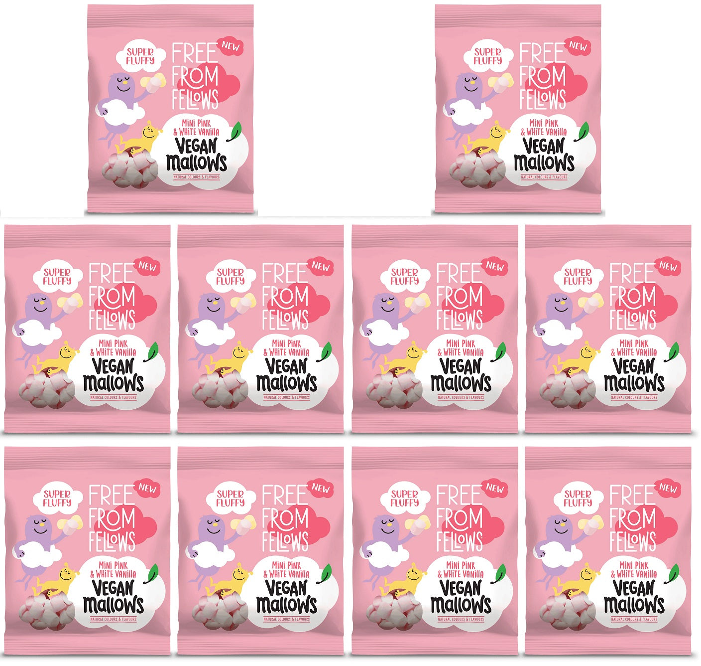 10 x Free From Fellows Vanilla P&W Mini Mallows - 105g