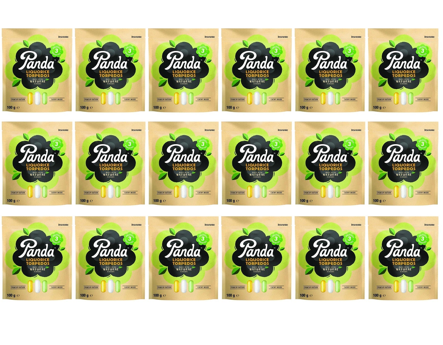 18 x Panda  Natural Liquorice Torpedos - 100g