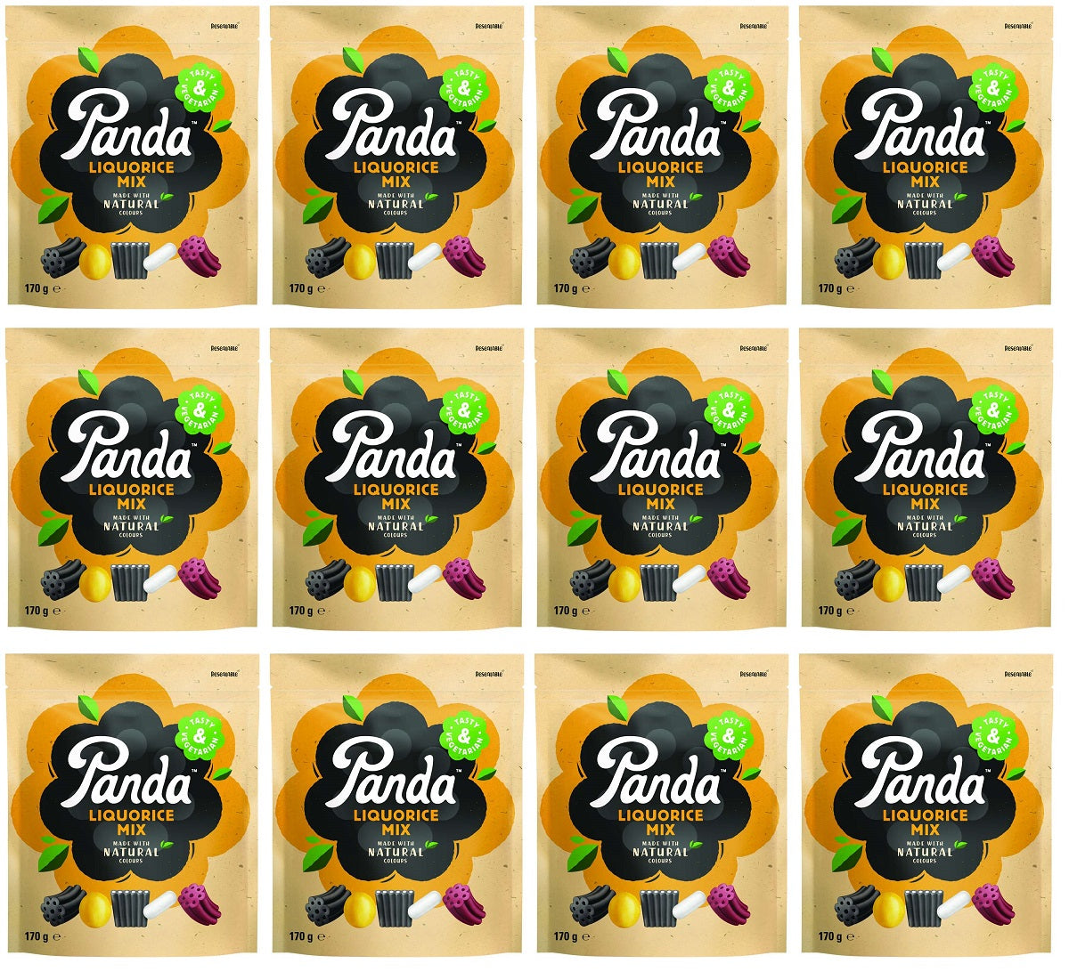 12 x Panda  Natural Liquorice Mix  - 170g