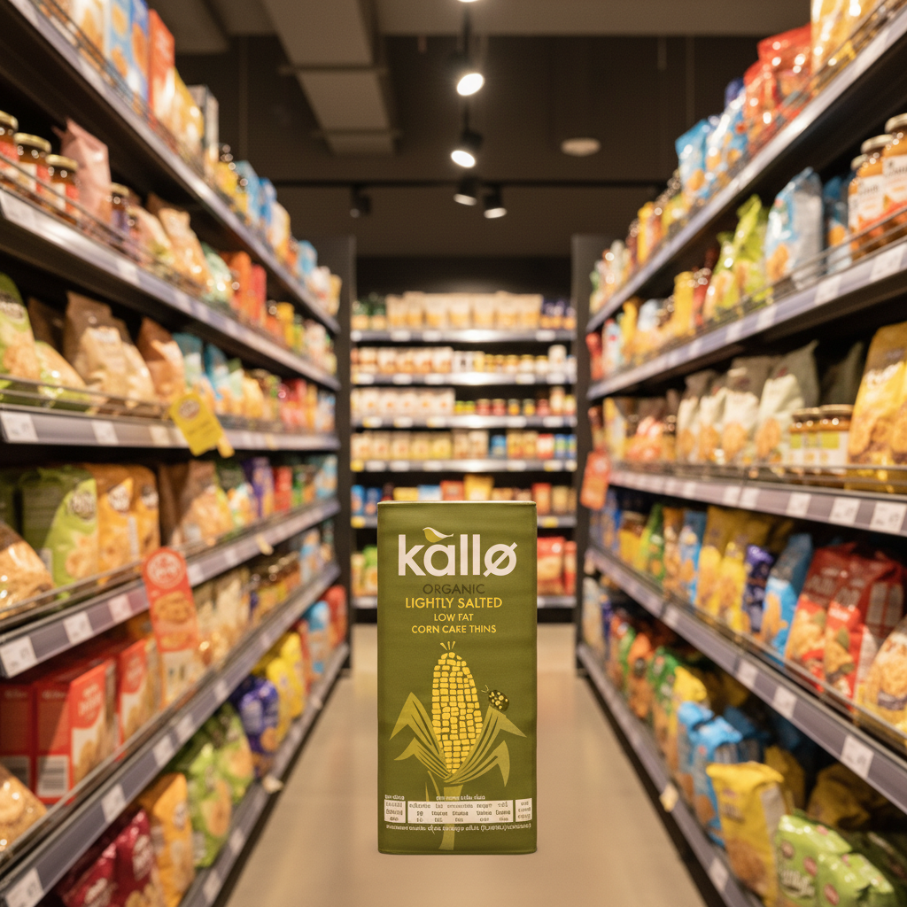 Kallo Organic Lightly Salted Corn Cake Thins - 130g
