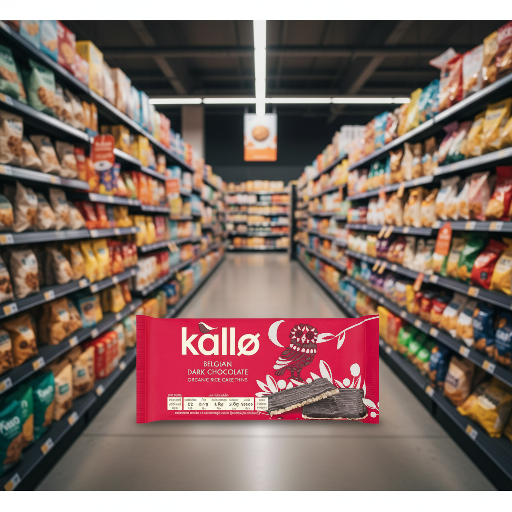 Kallo Org Belgian Dark Chocolate Rice Cake Thins - 90g