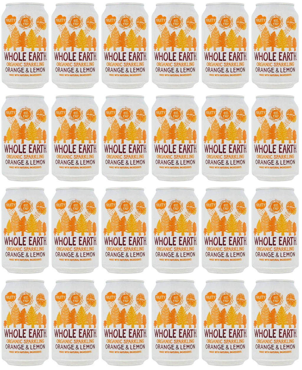 24 x Whole Earth Sparkling Orange & Lemon - 330ml