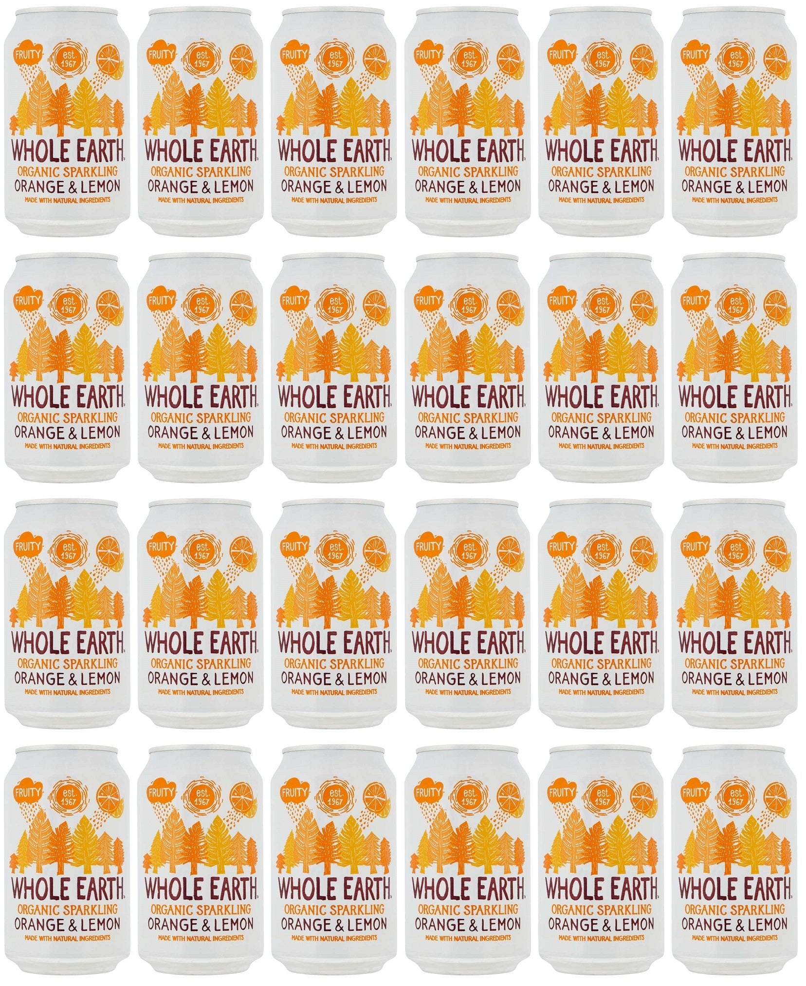 24 x Whole Earth Sparkling Orange & Lemon - 330ml
