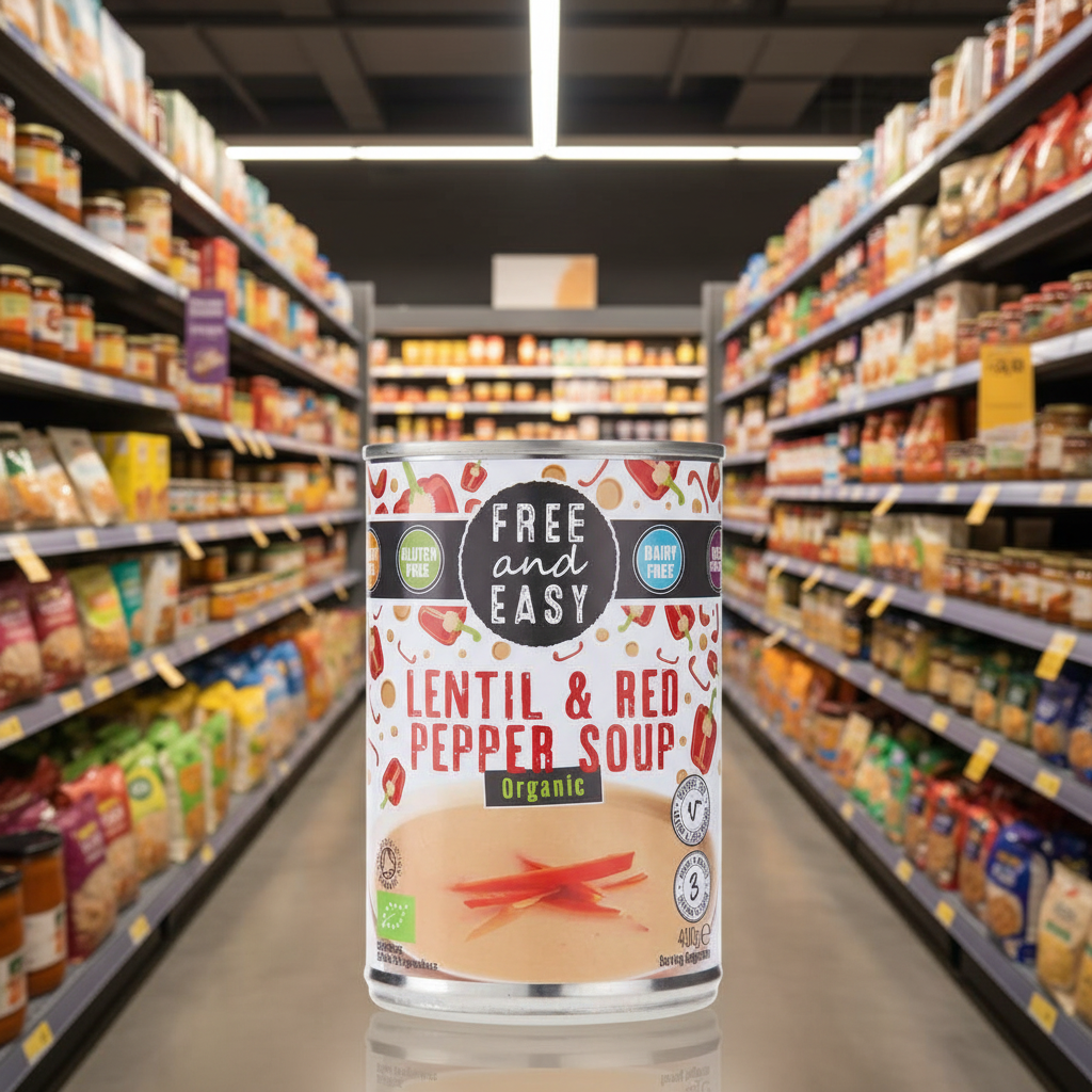 Free & Easy Organic Lentil & Red Pepper Soup - 400g