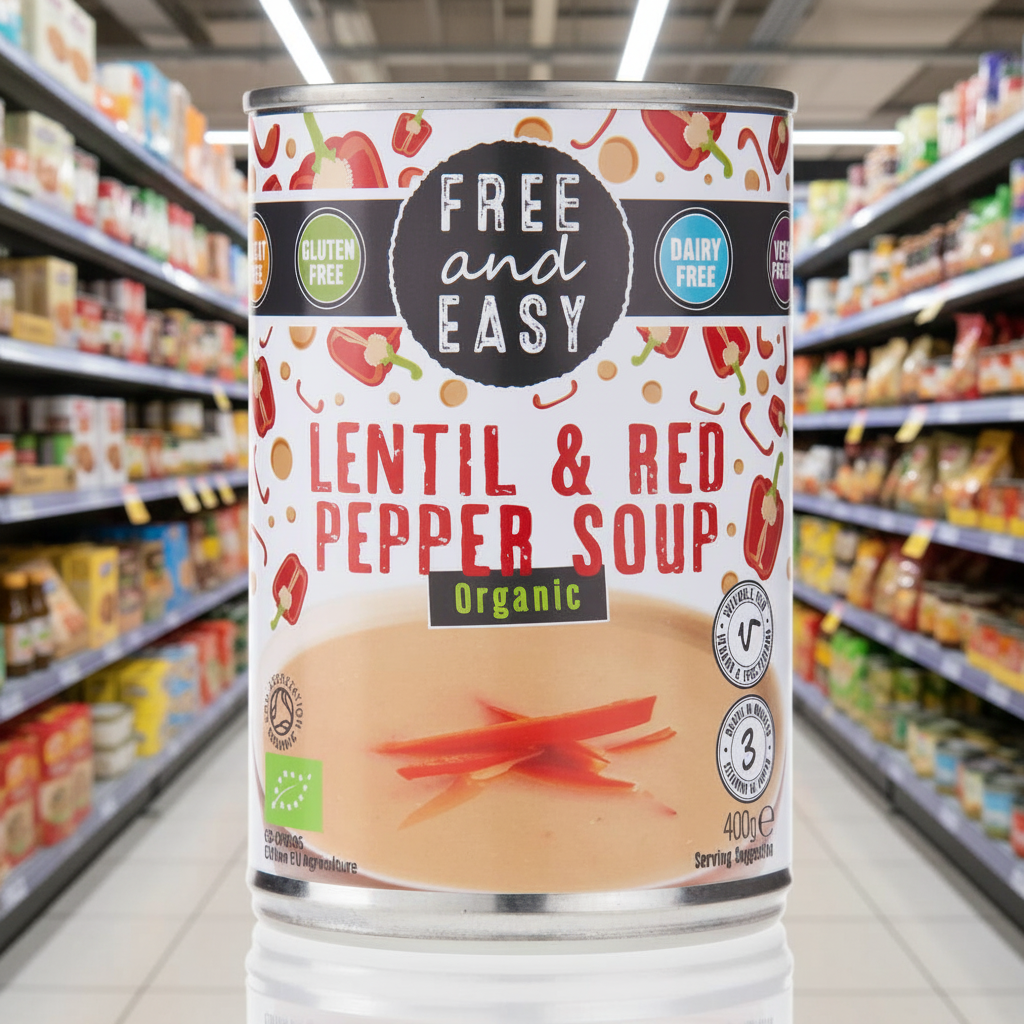 Free & Easy Organic Lentil & Red Pepper Soup - 400g