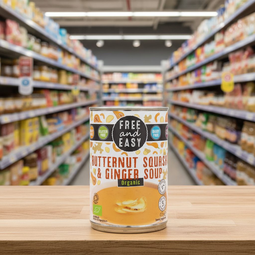 Free & Easy Organic Butternut Squash & Ginger Soup - 400g