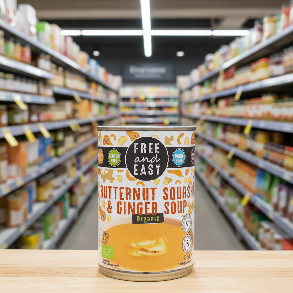 Free & Easy Organic Butternut Squash & Ginger Soup - 400g