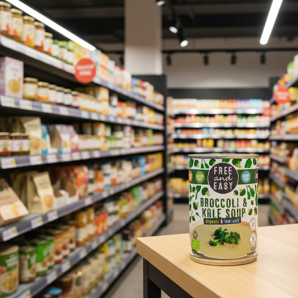 Free & Easy Organic Low Salt Broccoli & Kale Soup - 400g