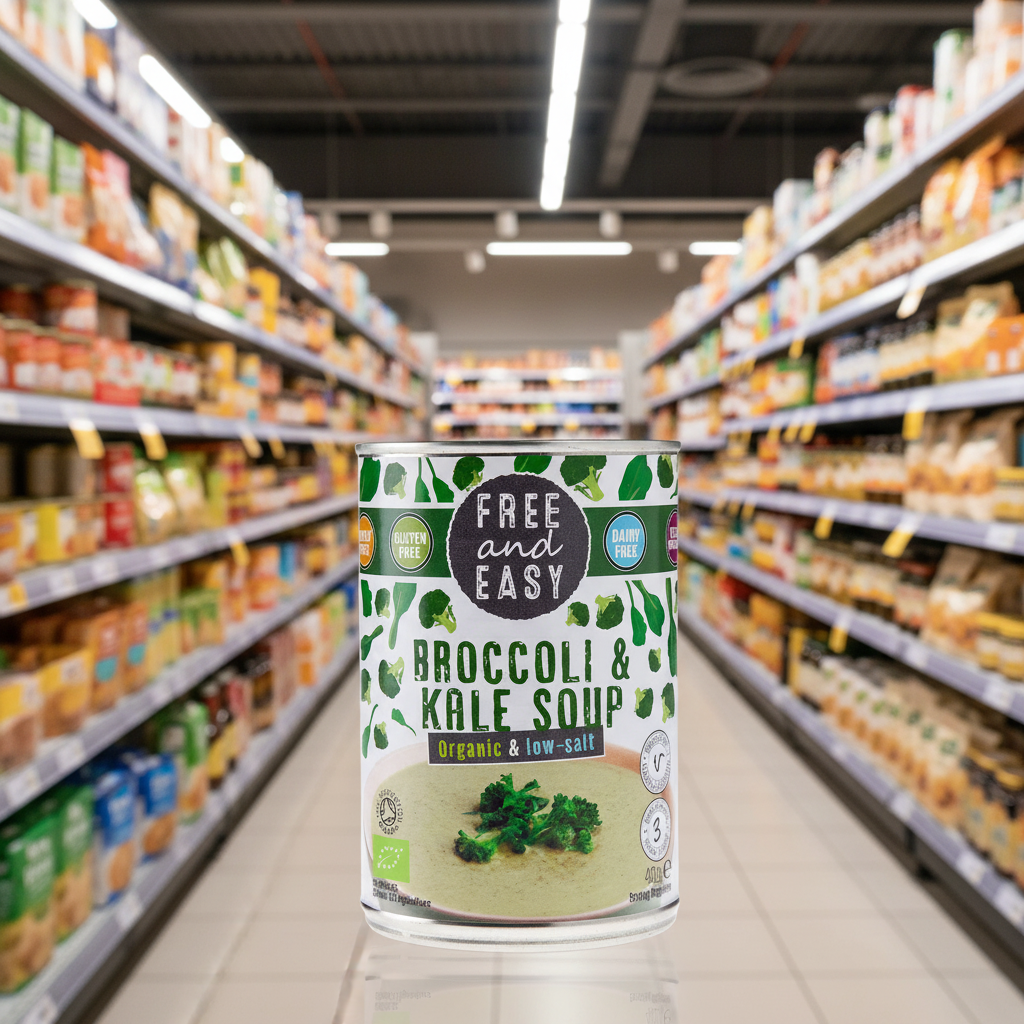 Free & Easy Organic Low Salt Broccoli & Kale Soup - 400g