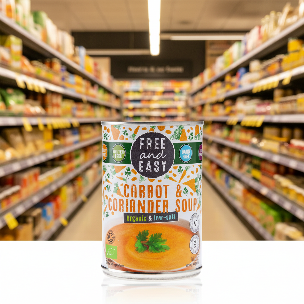 Free & Easy Org Low Salt Carrot & Coriander Soup - 400g
