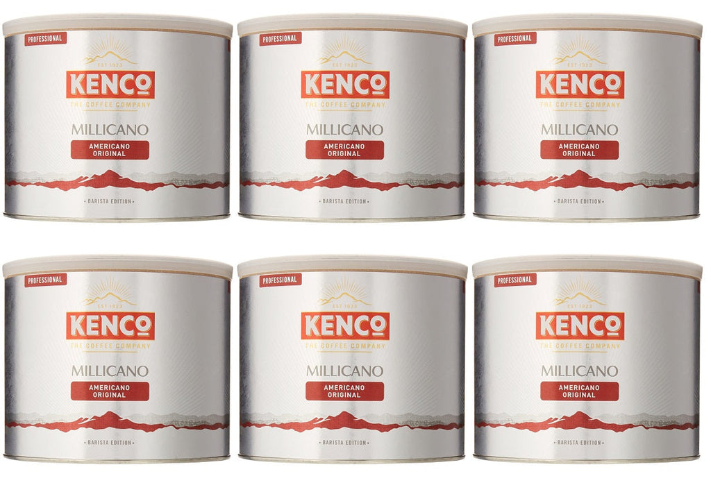 6 x Kenco Millicano Americano Original Instant Coffee Tin 500G