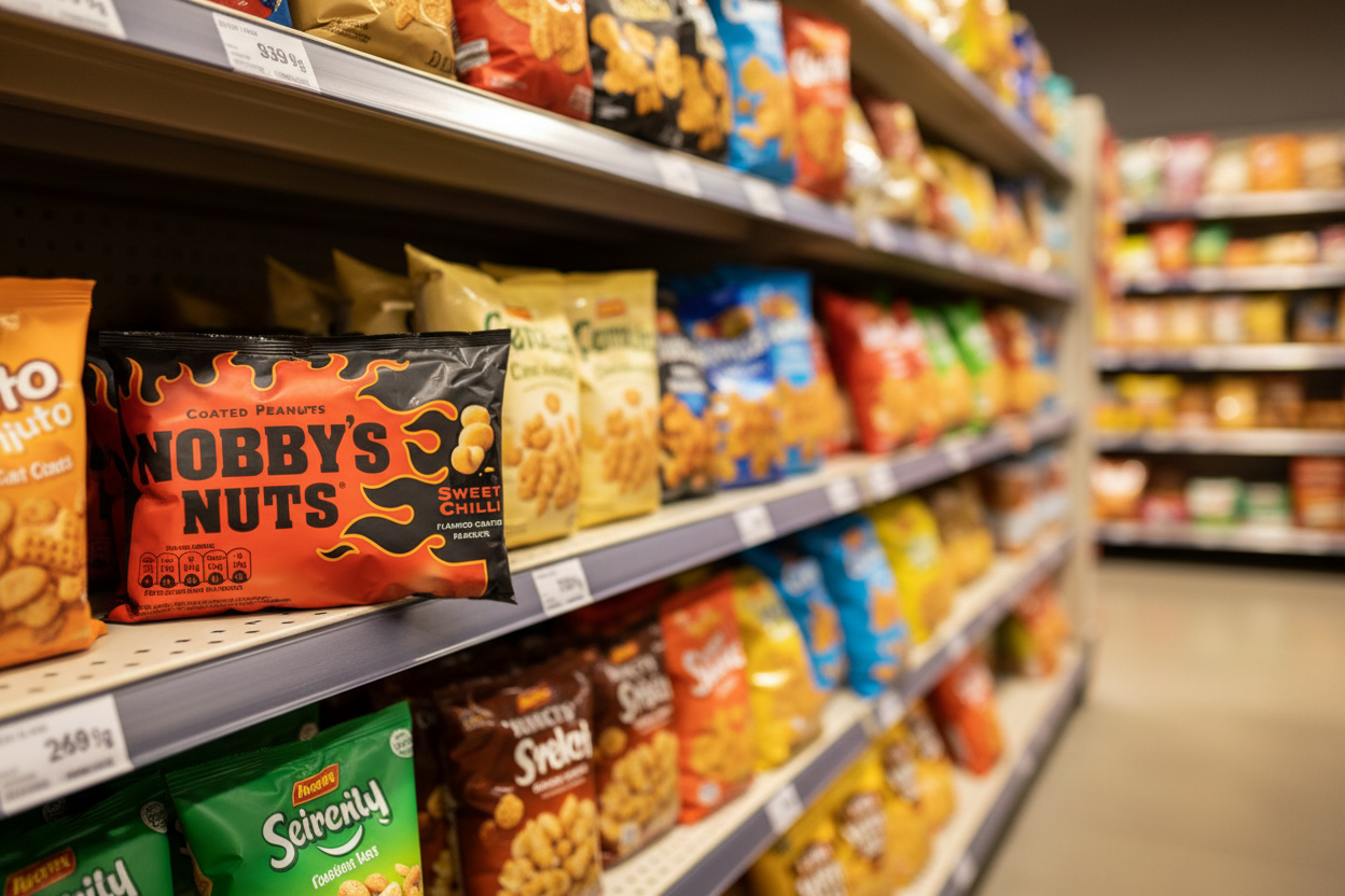 100 x Nobby's Nuts Sweet Chilli Flavour Coated Peanuts 40G