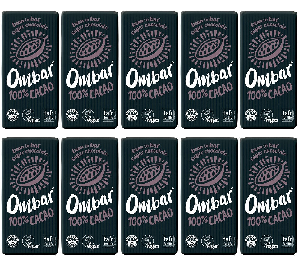 10 x Ombar 100% Cacao - 35g