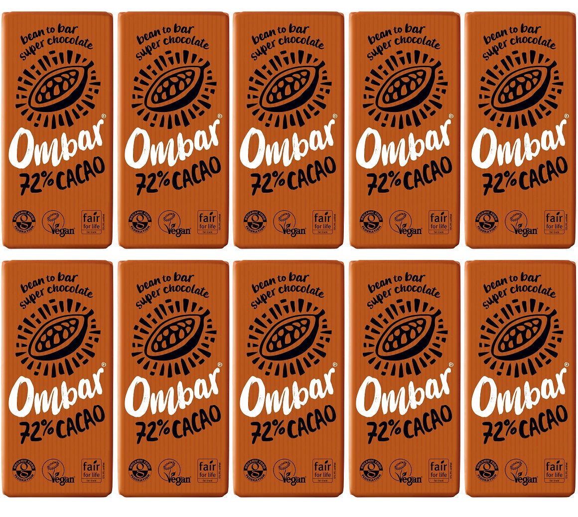10 x Ombar 72% Cacao - 70g