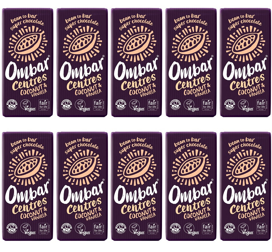 10 x Ombar Centres Coconut & Vanilla - 70g