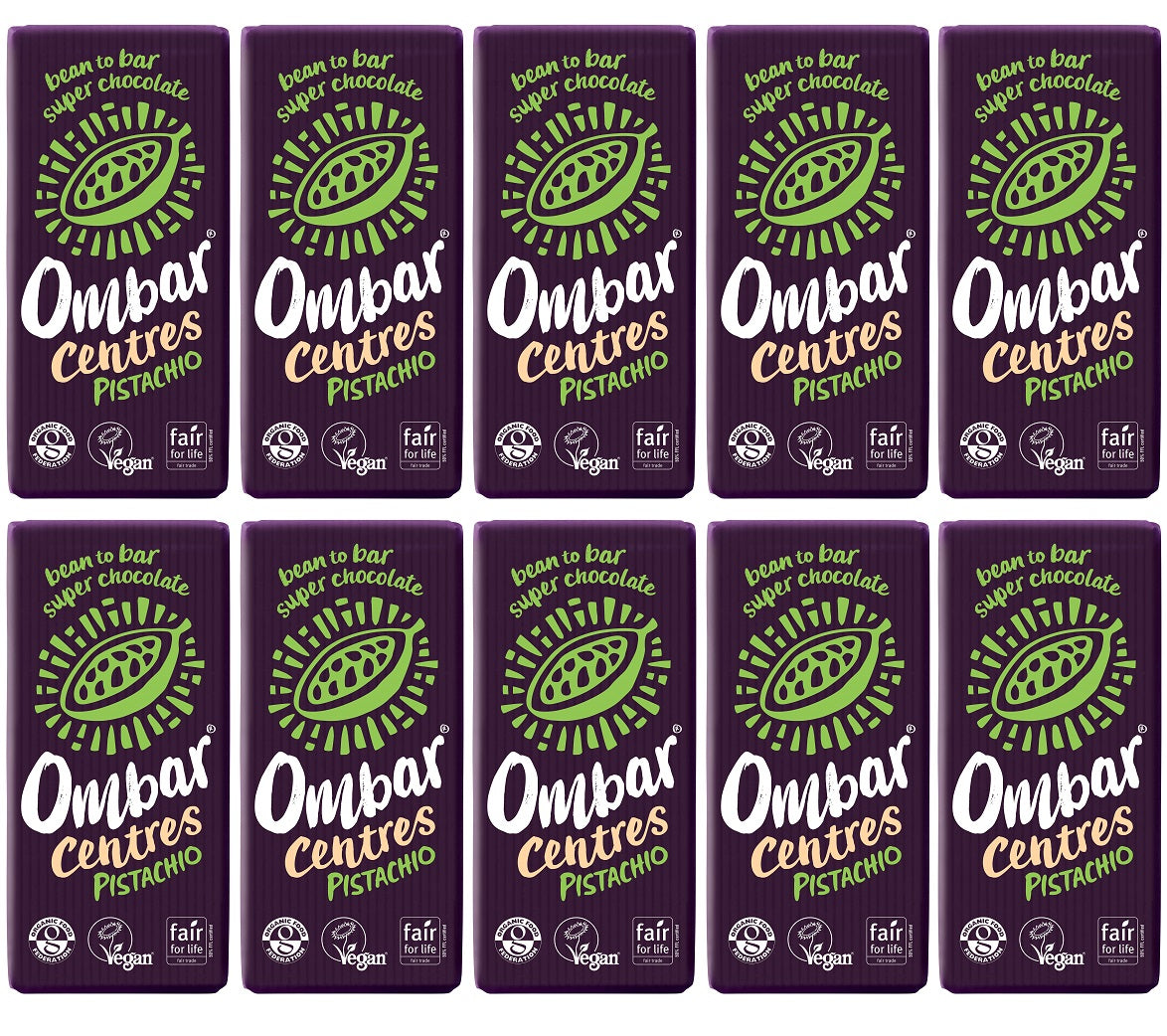 10 x Ombar Centres Pistachio - 70g
