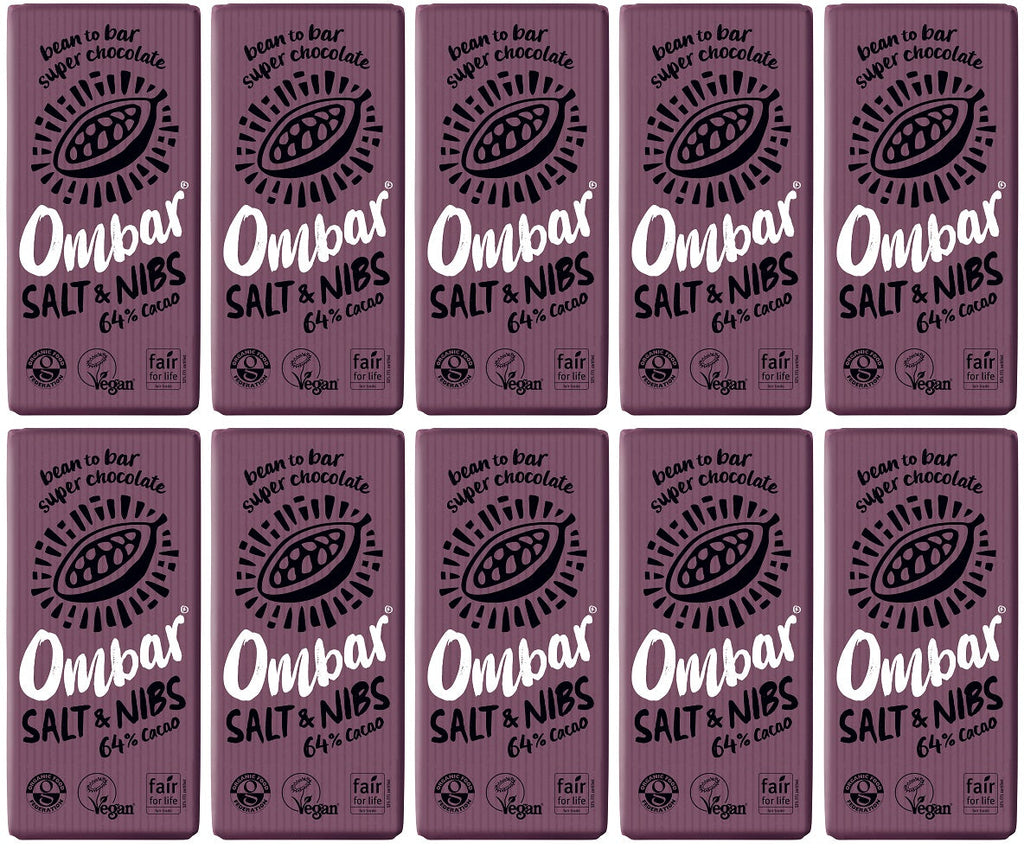 10 x Ombar Salt & Nibs - 70g