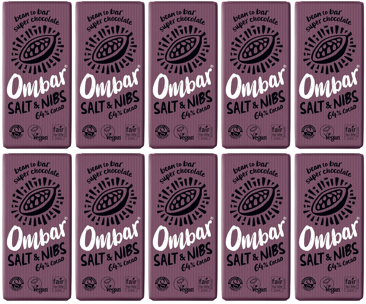 10 x Ombar Salt & Nibs - 70g