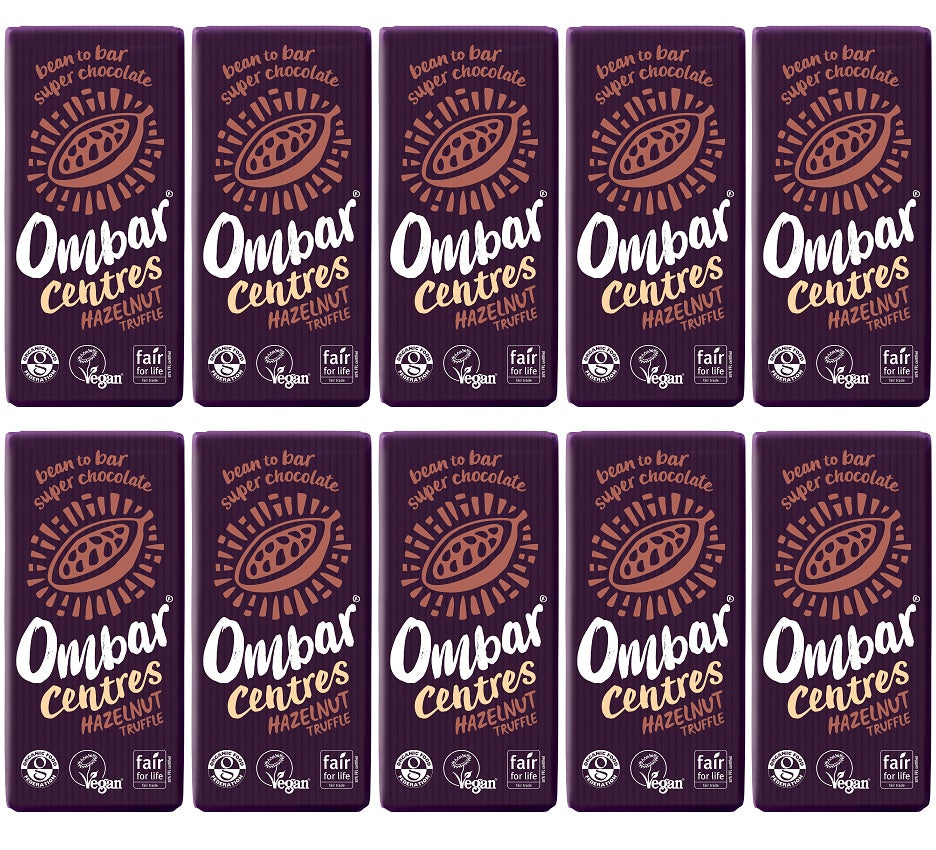 10 x Ombar Centres Hazelnut Truffle - 70g