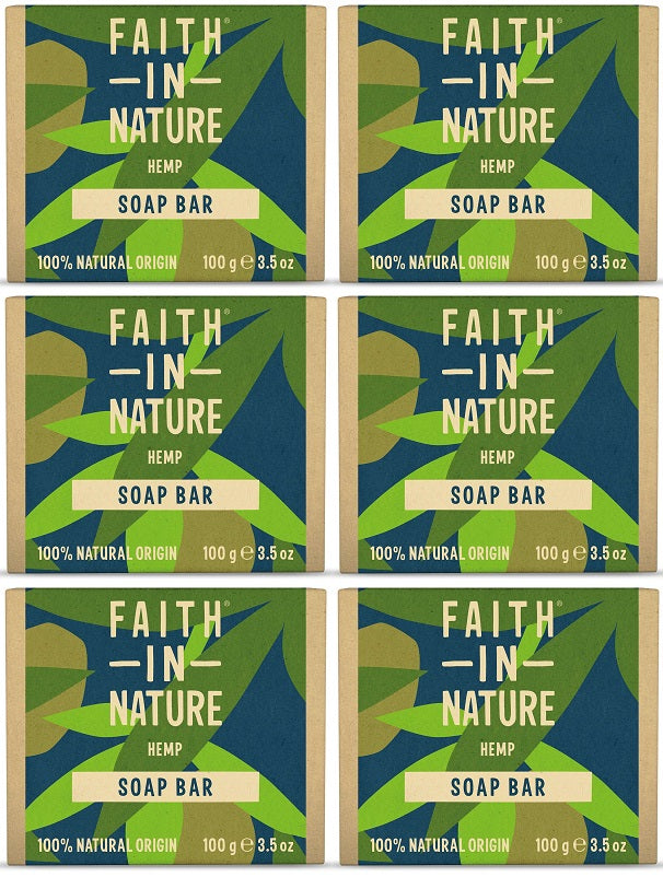 6 x Faith In Nature Hemp Soap - 100g