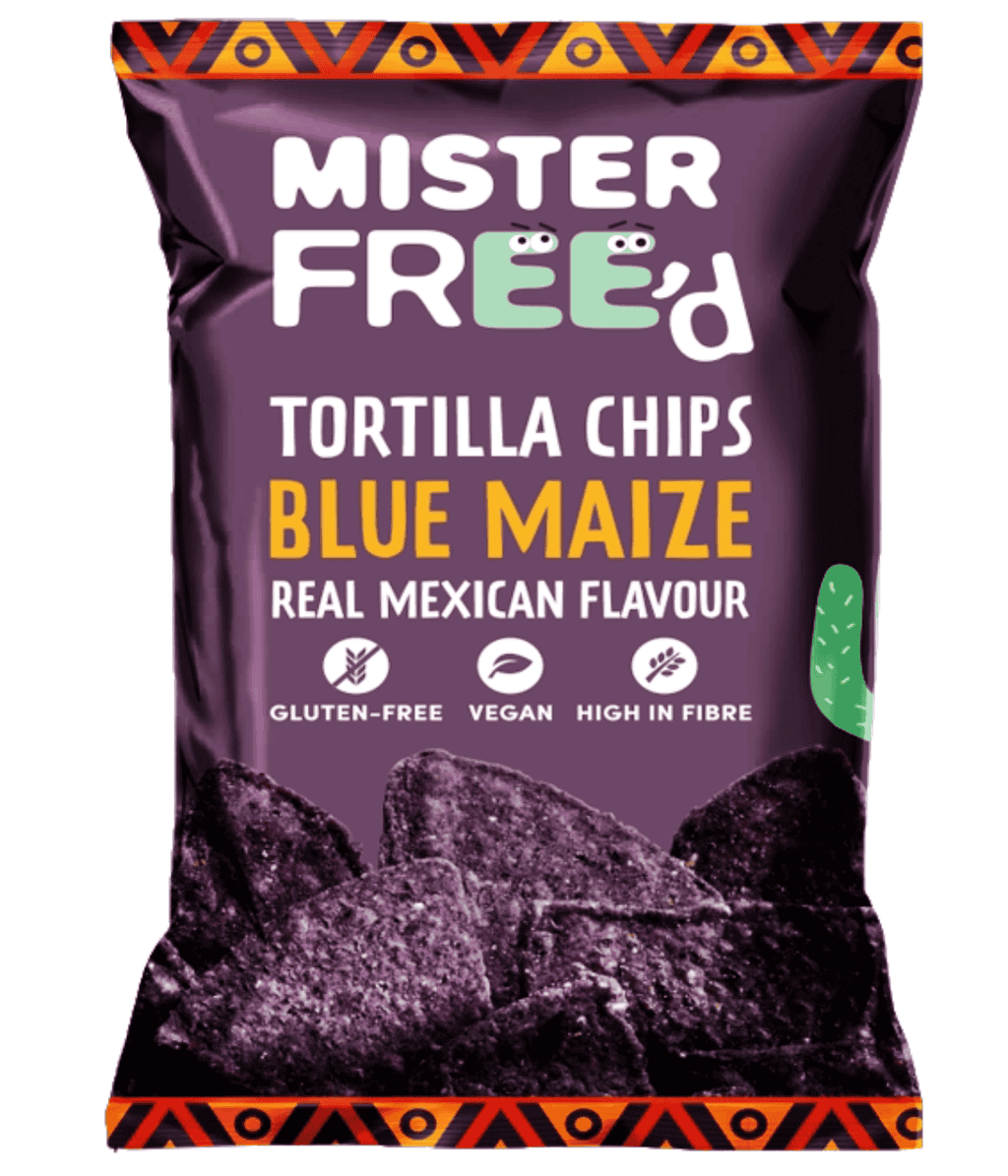 12 x Mister Free'd Tortilla Chips with Blue Maize - 135g