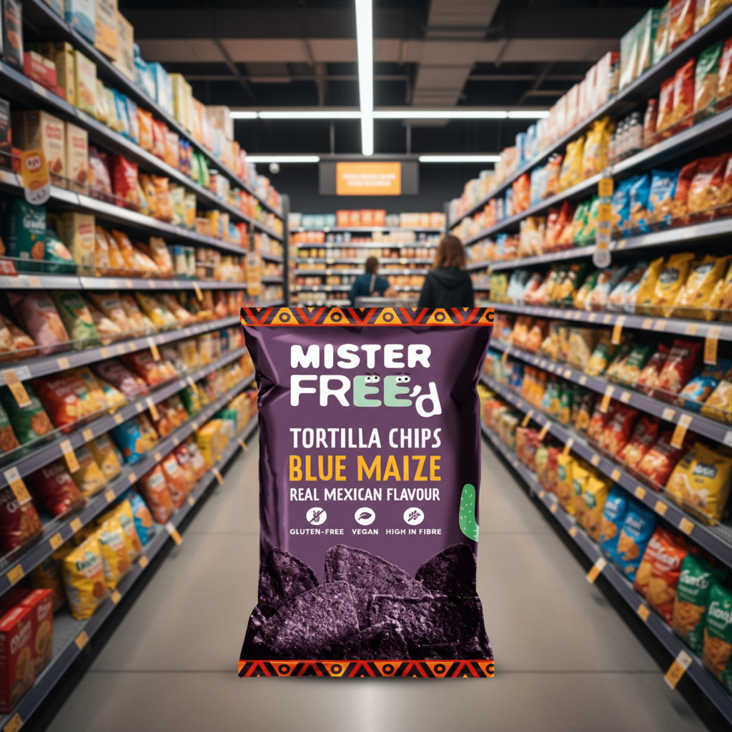 12 x Mister Free'd Tortilla Chips with Blue Maize - 135g