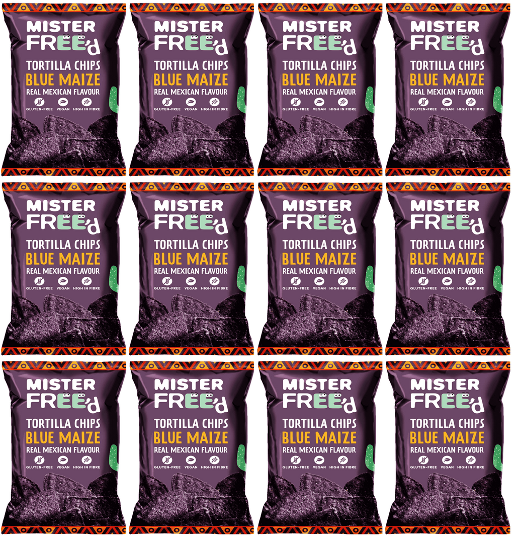 12 x Mister Free'd Tortilla Chips with Blue Maize - 135g