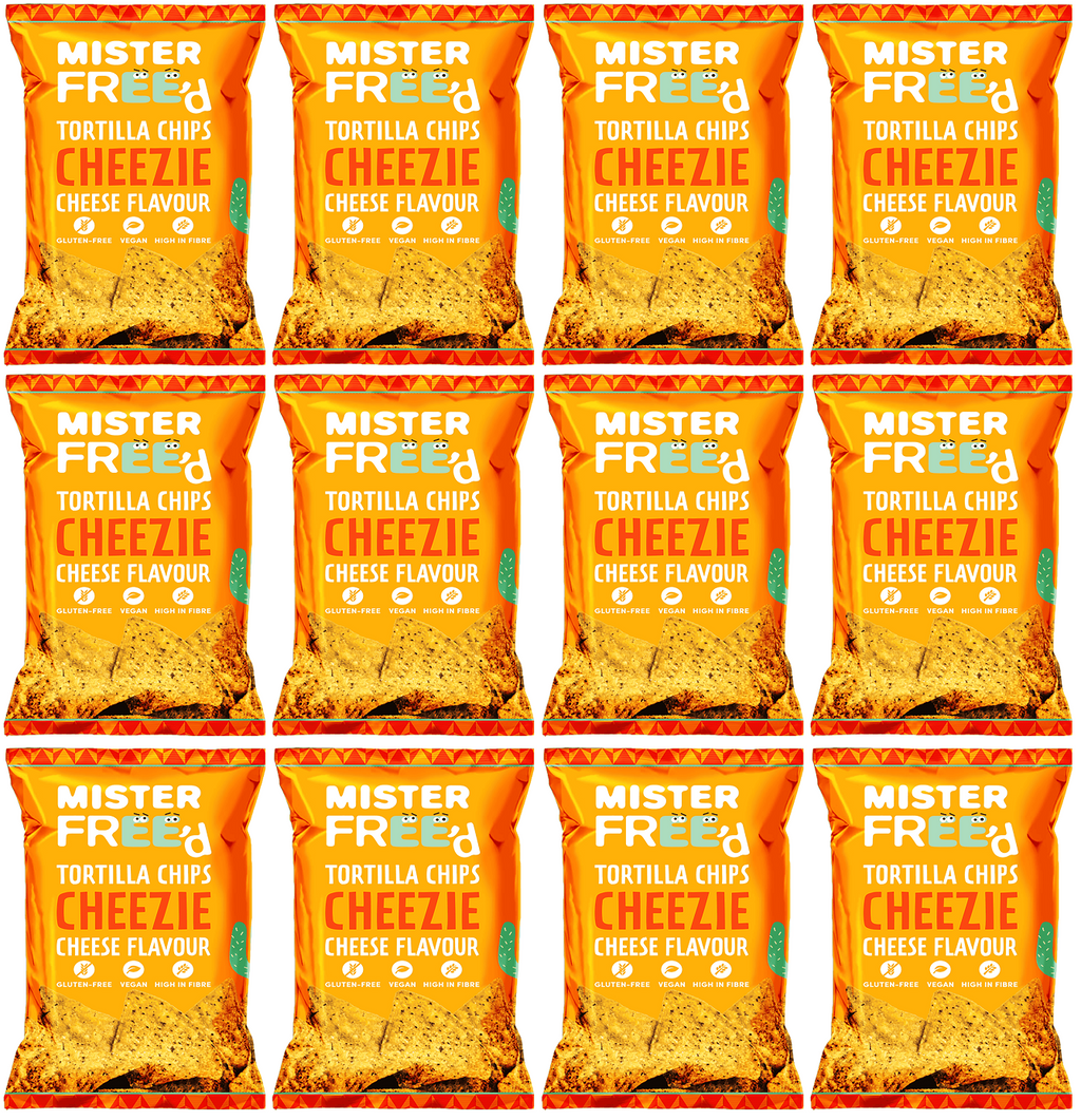12 x Mister Free'd Tortilla Chips with Vegan Cheese - 135g
