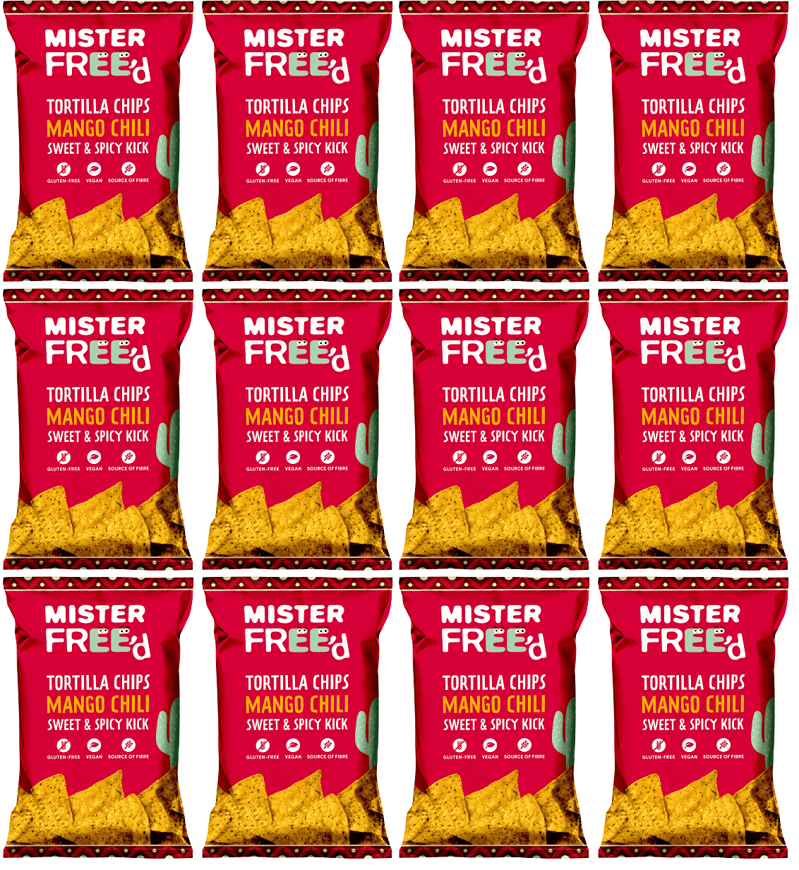12 x Mister Free'd Tortilla Chips with Mango Chili - 135g