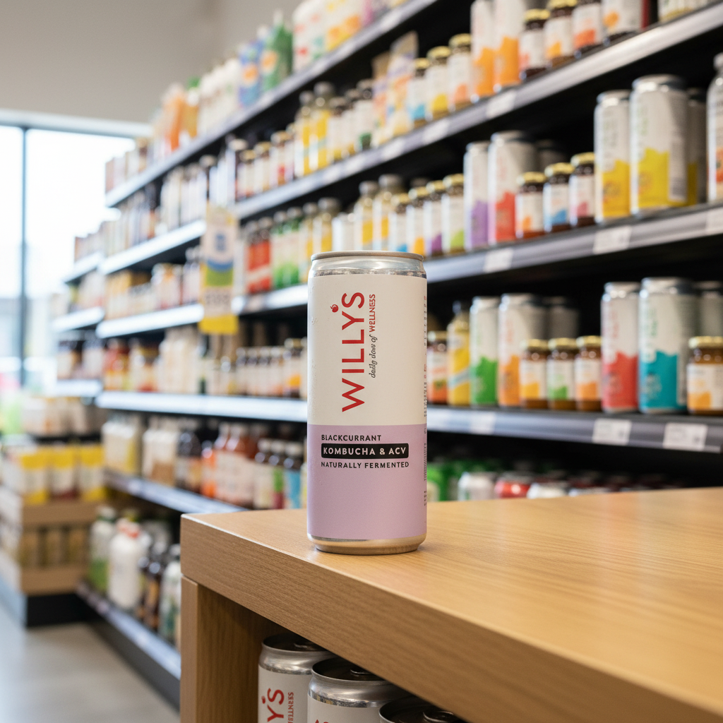 Willy's Blackcurrant Kombucha & ACV - 250ml