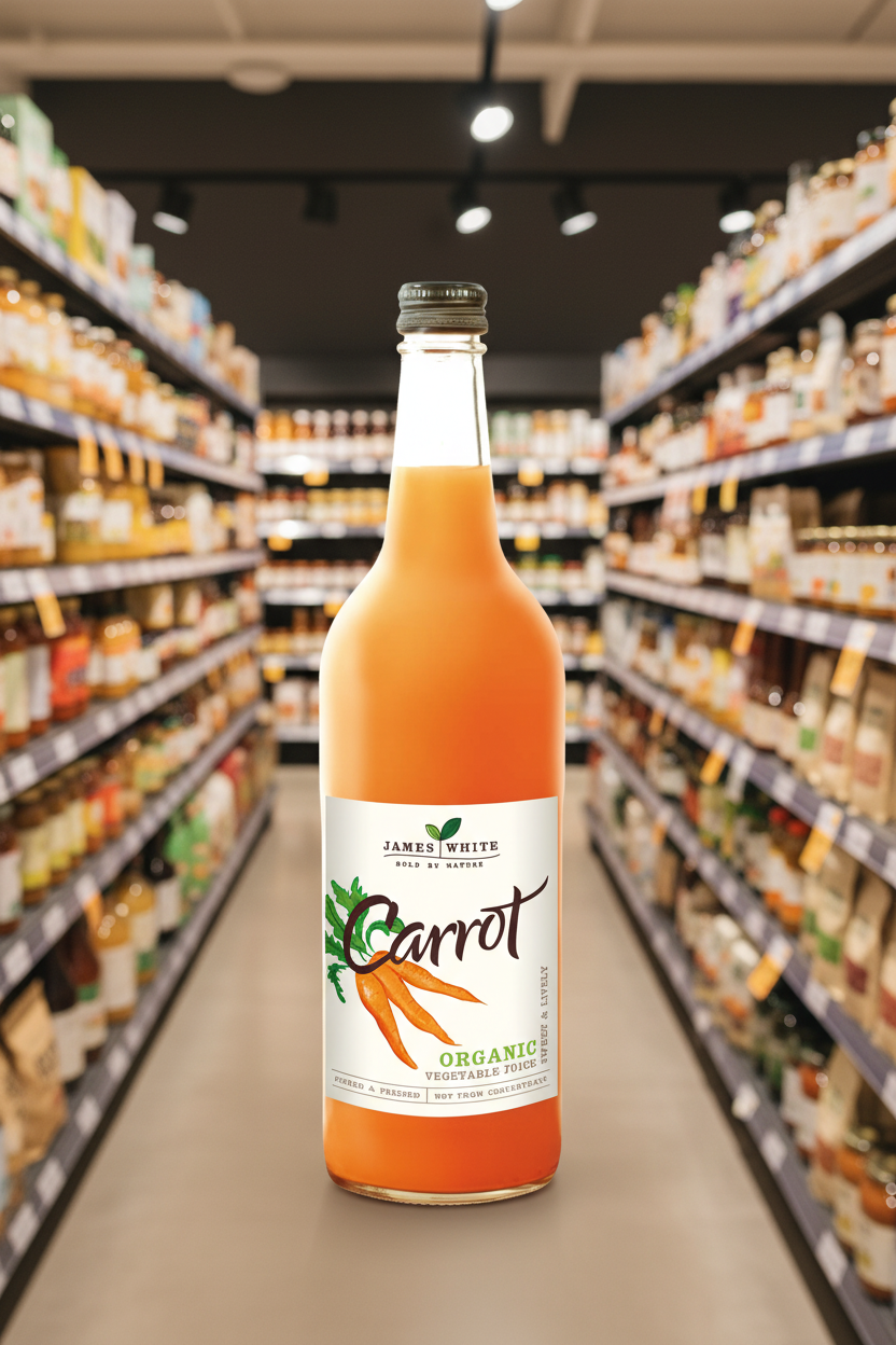 6 x James White Organic Carrot Juice - 750ml