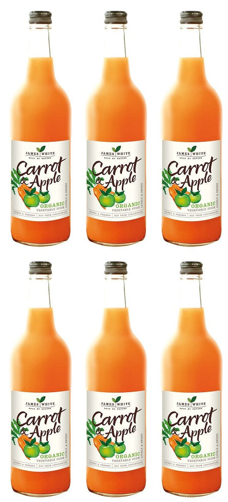 6 x James White Organic Carrot & Apple Juice - 750ml