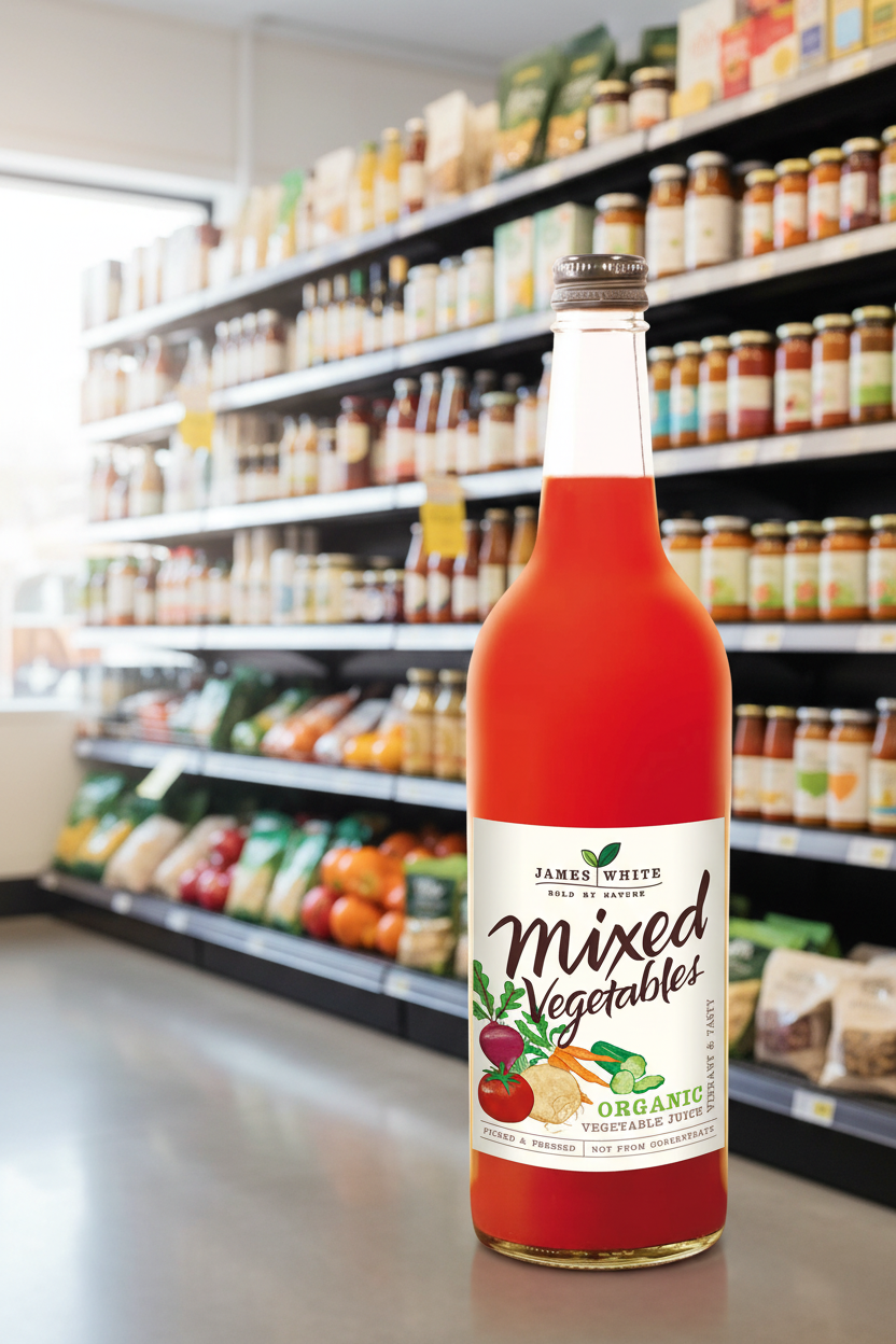 6 x James White Organic Vegetable Juice - 750ml