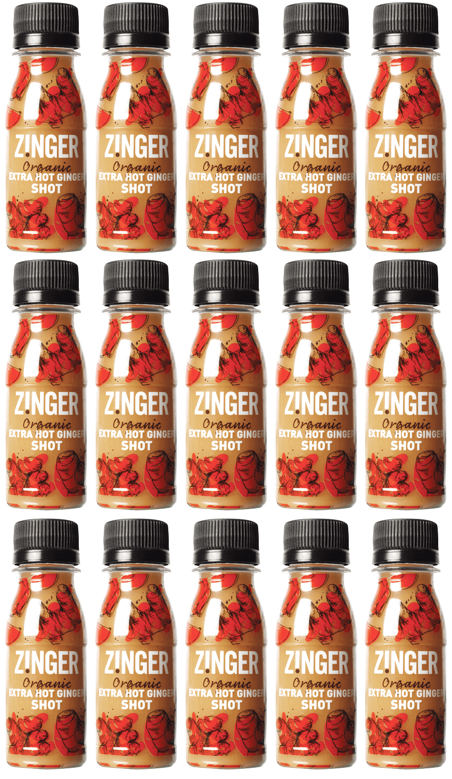 15 x James White Organic Xtra Ginger Zinger Shot - 70ml
