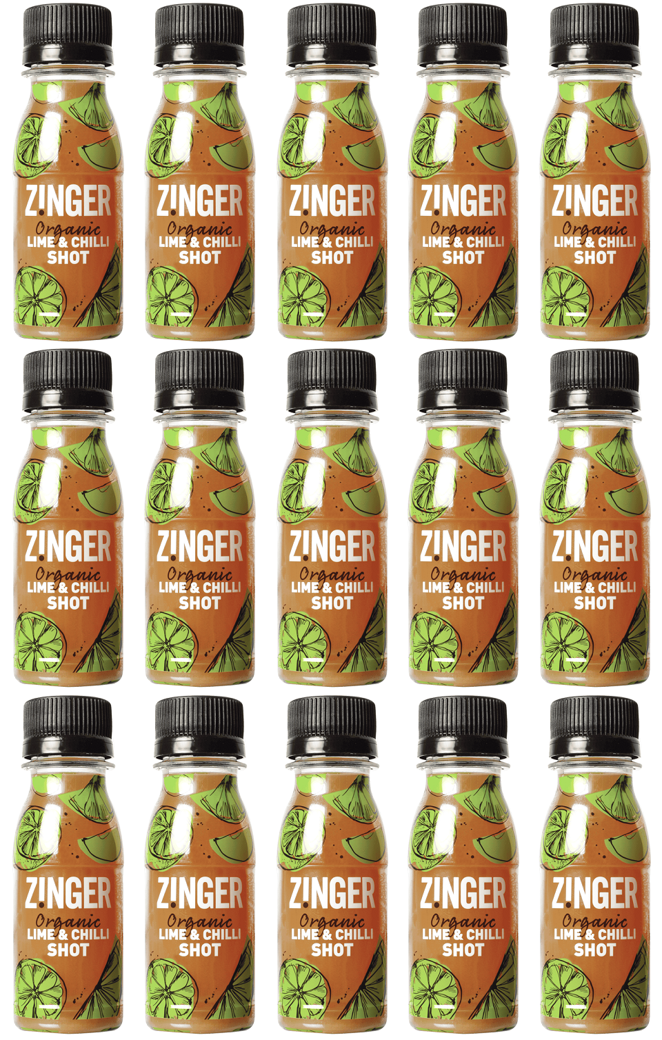 15 x James White Organic Lime & Chilli zinger shot - 70ml