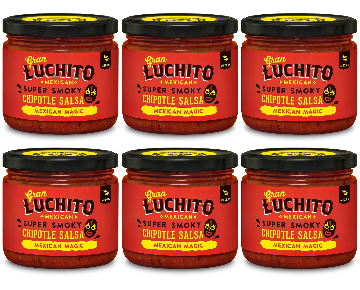 6 x Gran Luchito Super Smokey Chipotle Salsa - 300g
