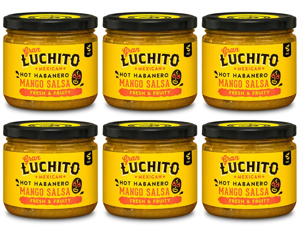 6 x Gran Luchito Hot Habanero Mango Salsa - 300g