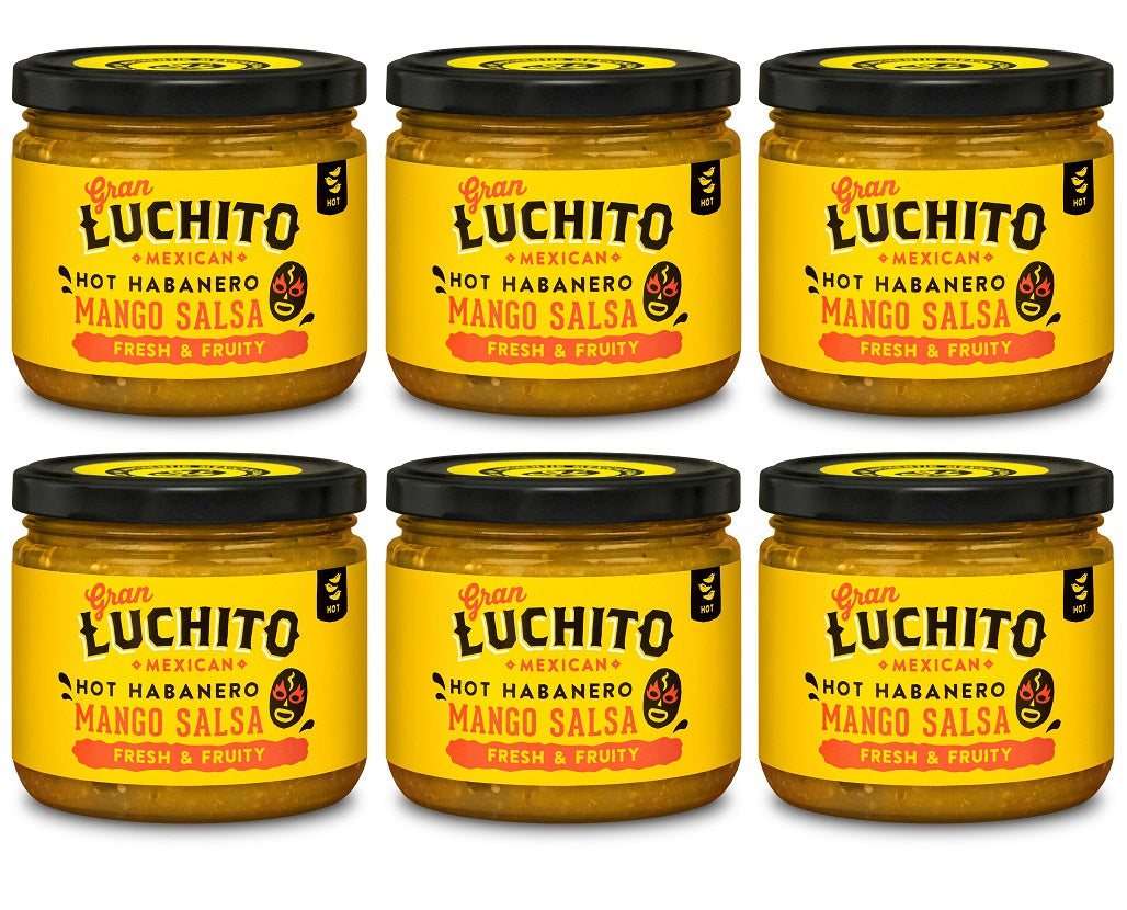 6 x Gran Luchito Hot Habanero Mango Salsa - 300g